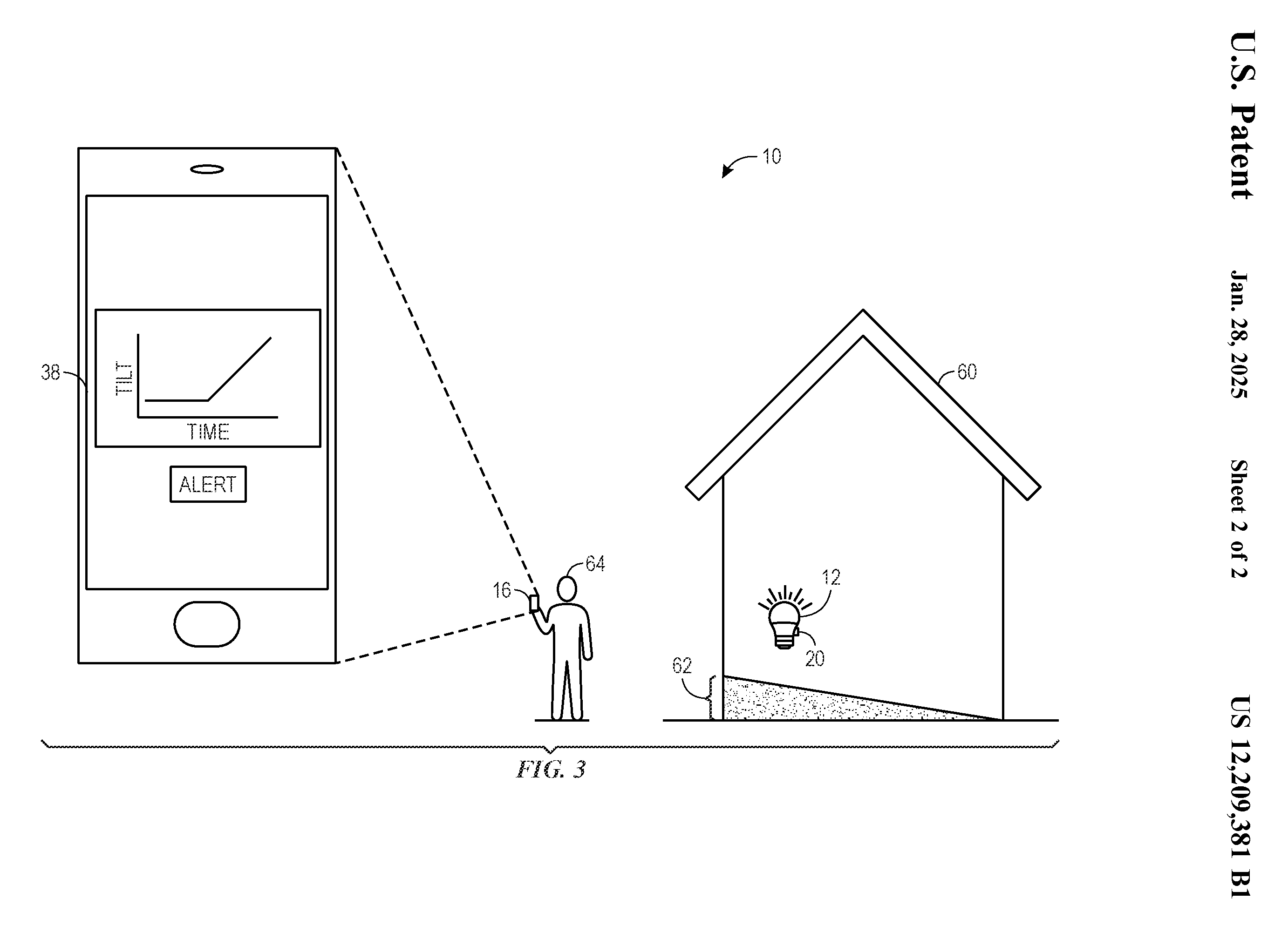 Foundation tilt reporting systems and methods patent drawing